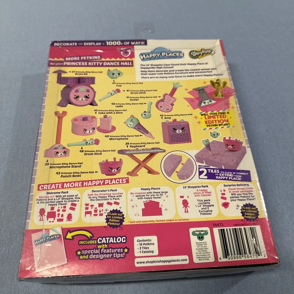 Shopkins Figures Lot Set HAPPY Places Princess KITTY Dance Hall Decorators Pack‎